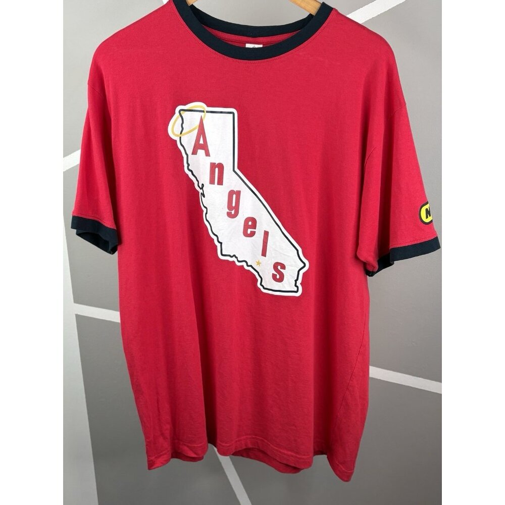 Shohei Ohtani Los Angeles Angels Adult XL Ringer Graphic TShirt No. 17 Red Nikon - Picture 3 of 13